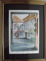 Black Lion Mews  Cardigan West Wales - Watercolour Paintings - By Ray Brooks, Realistic Painting Artist